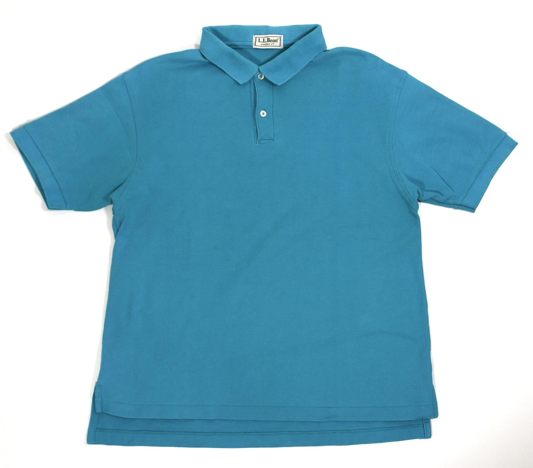 1990s L.L.Bean Plane polo shirts M Turquoise green 