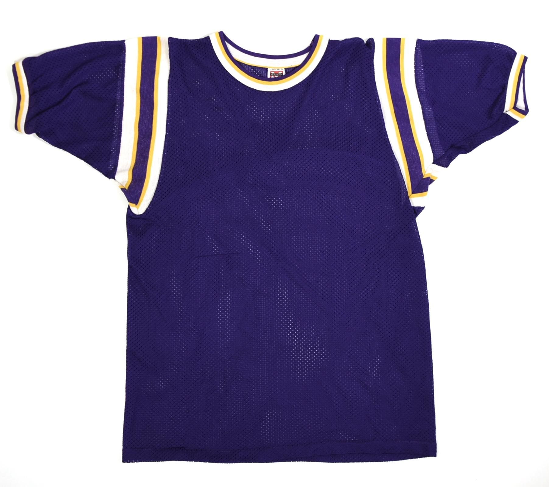60s MASON Foot ball mesh Tee L Purple 