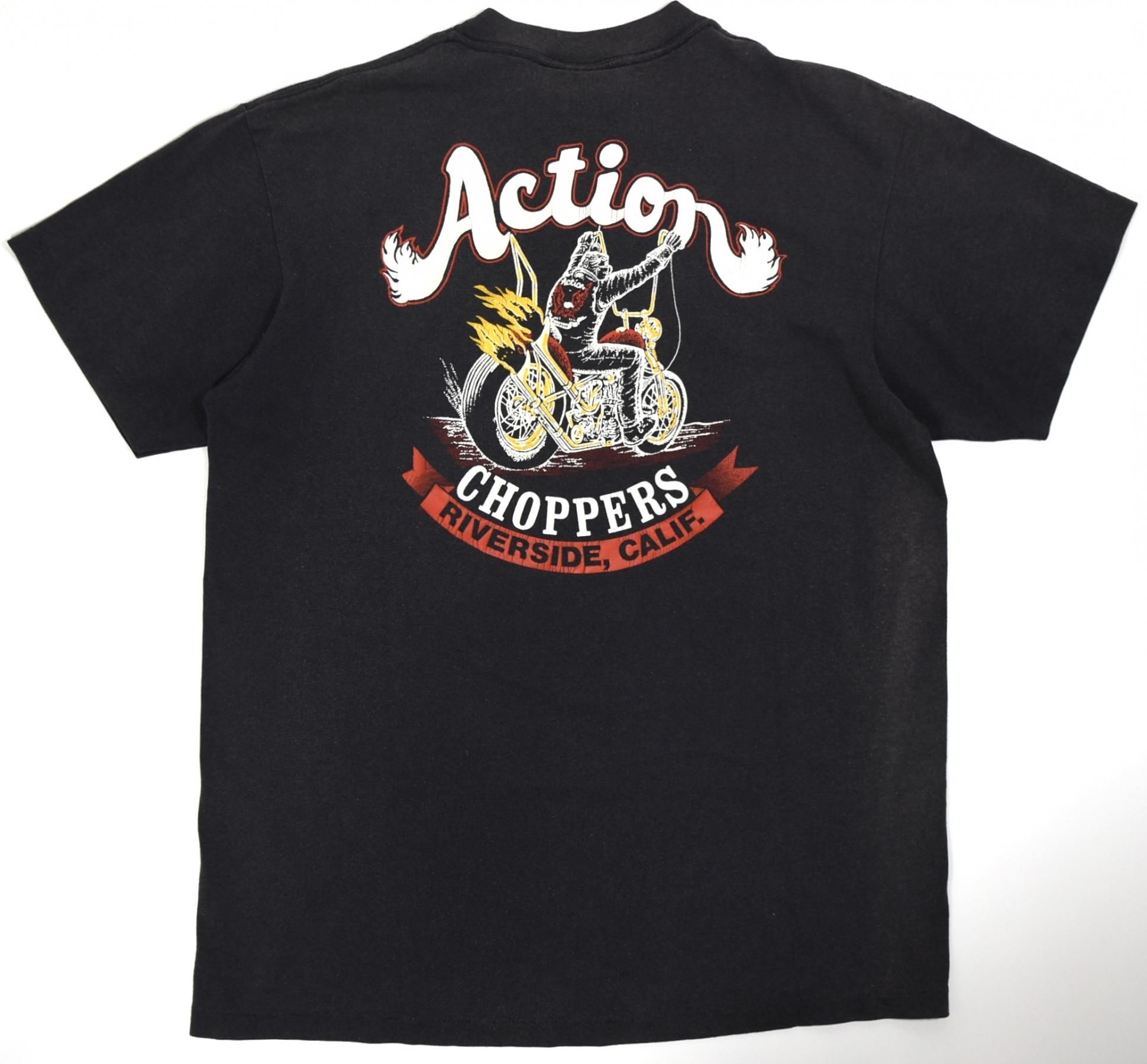 1993 3D EMBLEM ACTION CHOPPERS Tee L MADE IN USA Black
