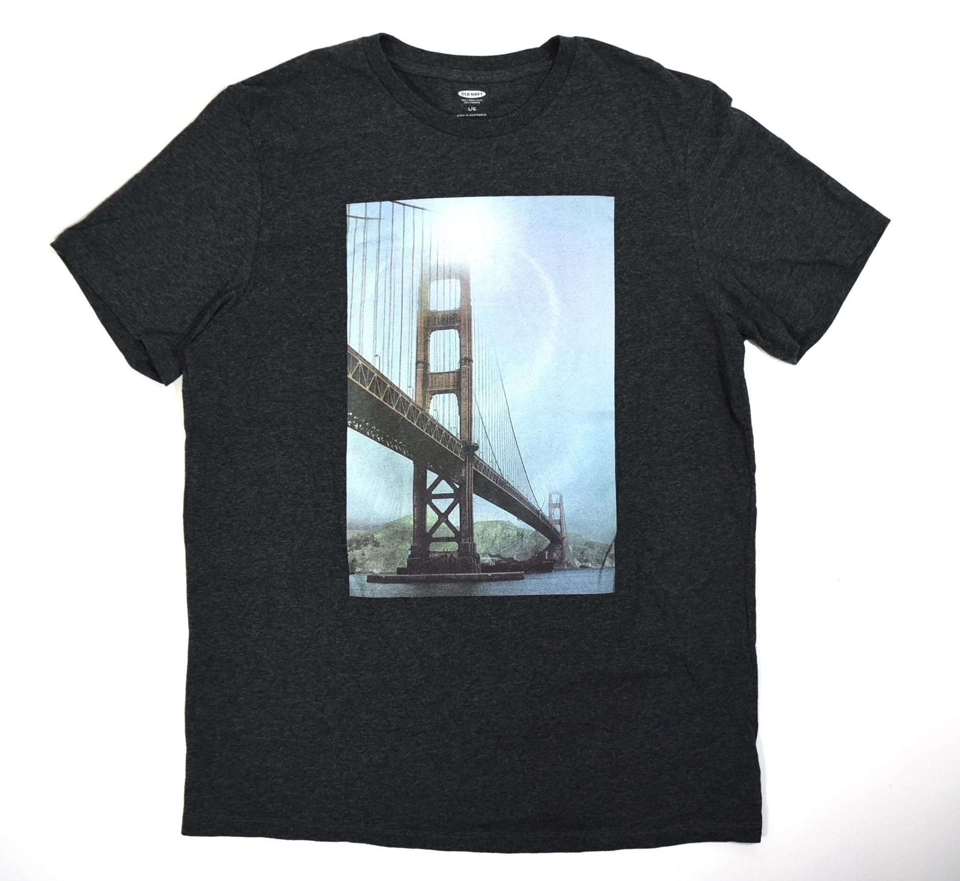 OLD NAVY Golden Gate Bridge photo Tee L Charcoal