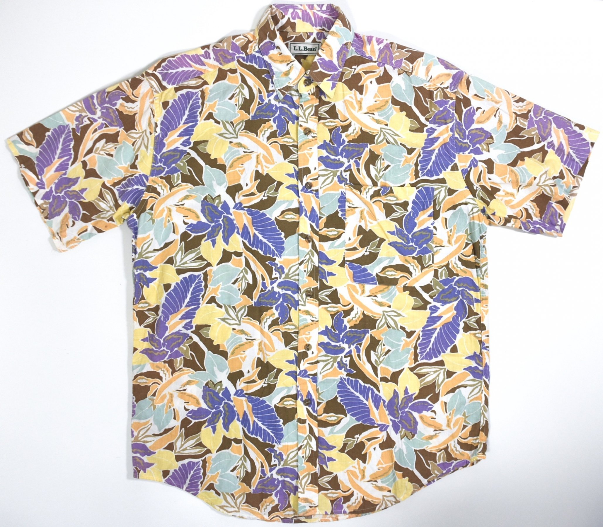 90s L.L.Bean Cotton aloha shirts L MADE IN CANADA Multicolor