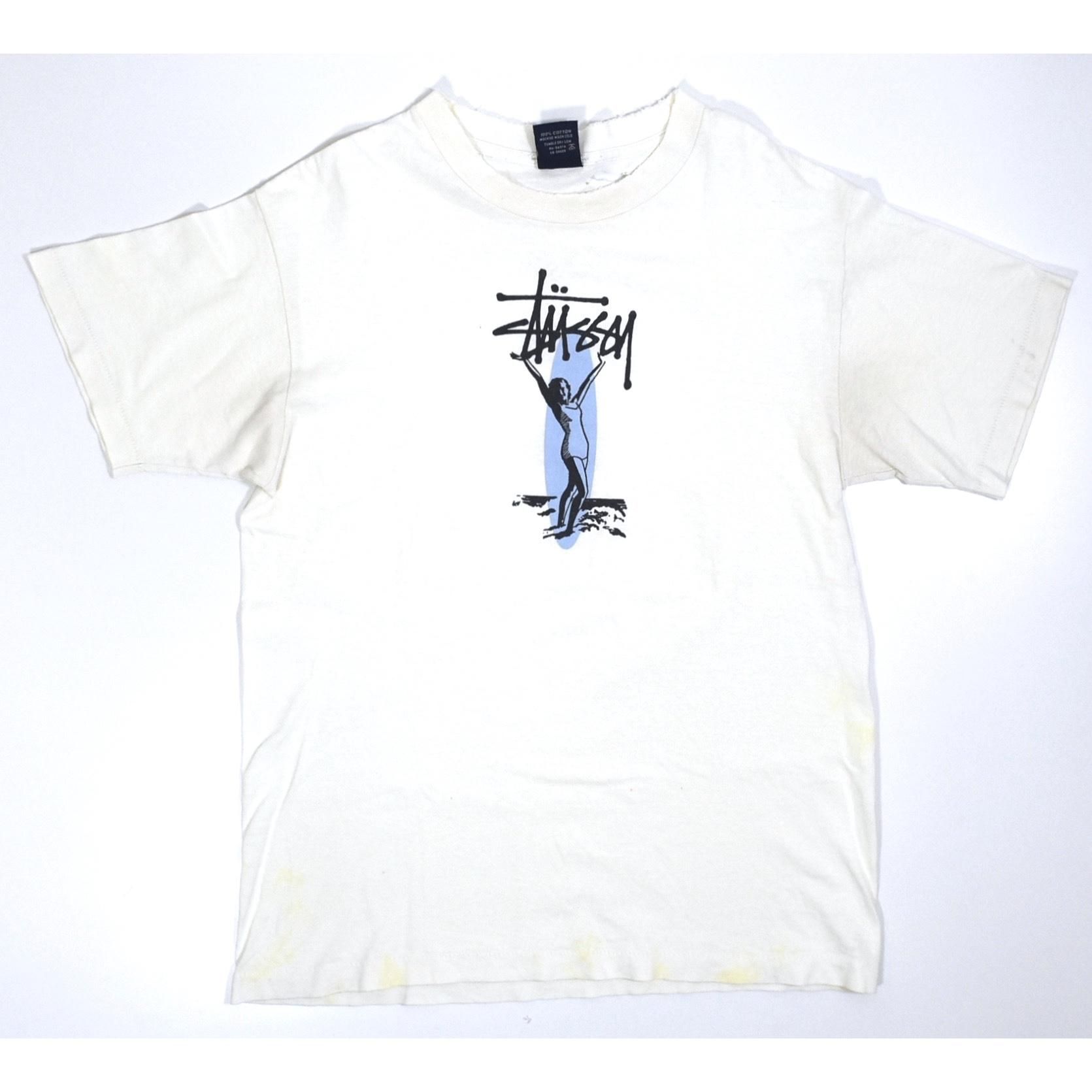 1990s STUSSY Longboard Tee M MADE IN USA White