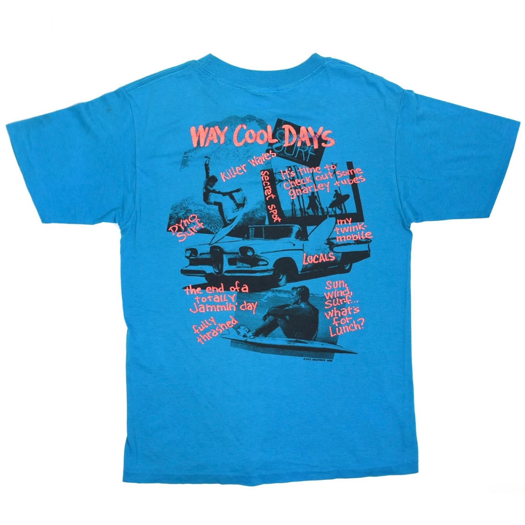 1988 HOT SESSIONS Surf Tee M MADE IN USA Blue
