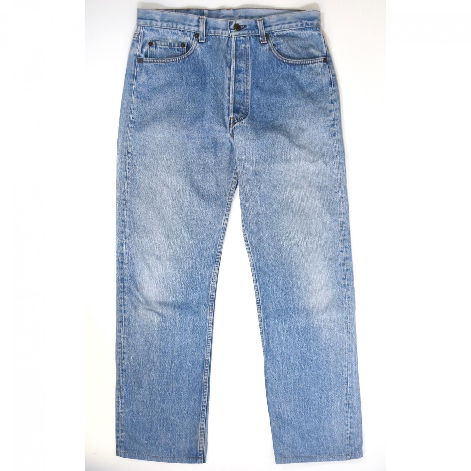 Late1980s LEVI'S 501 W34 MADE IN USA Ice blue