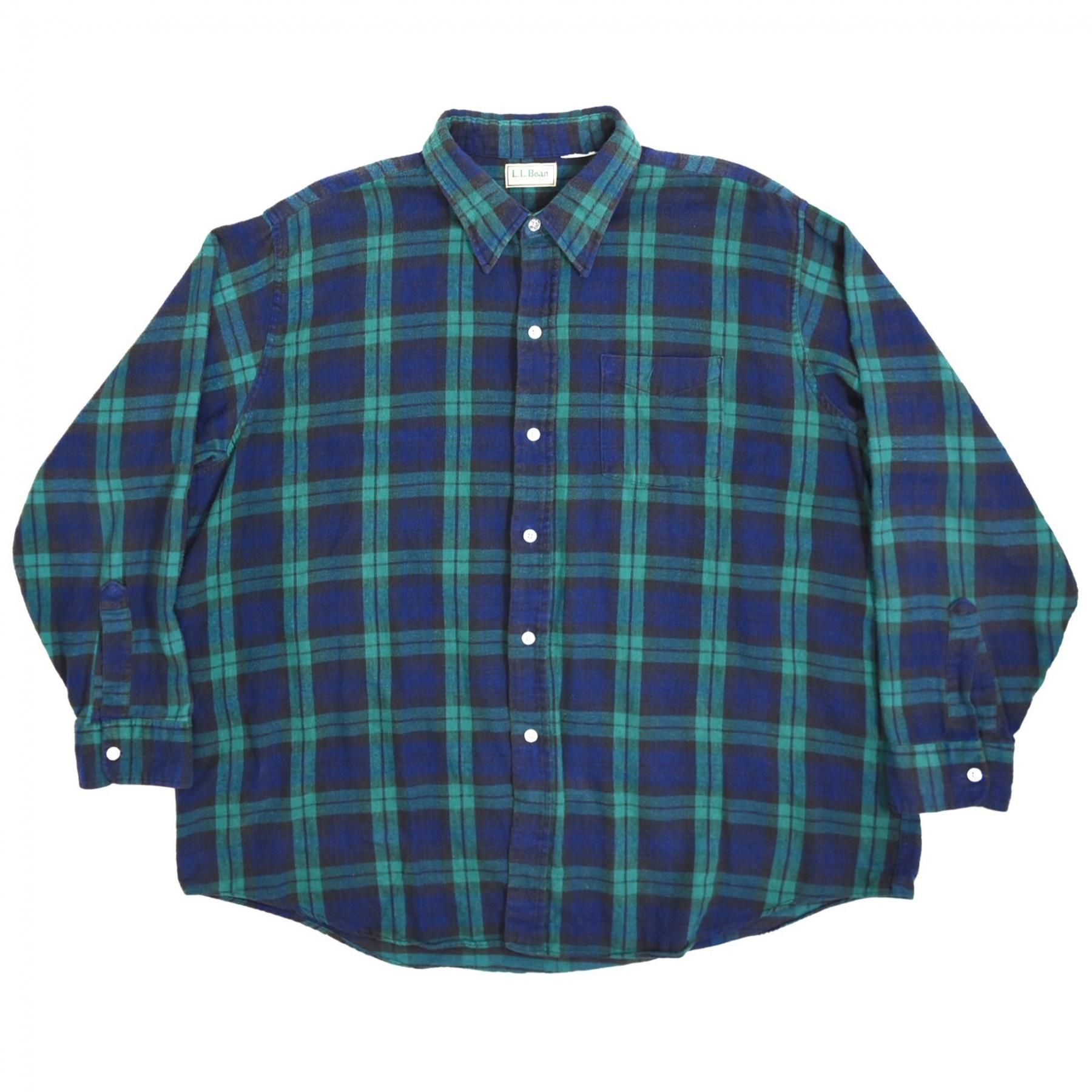 1980s L.L.Bean Cotton flannel shirt XL MADE IN USA 