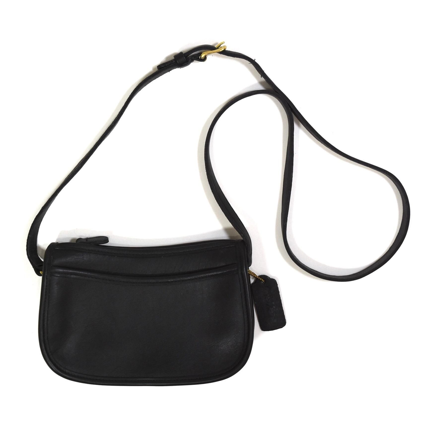 1990s COACH Leather shoulder bag MADE IN USA Black