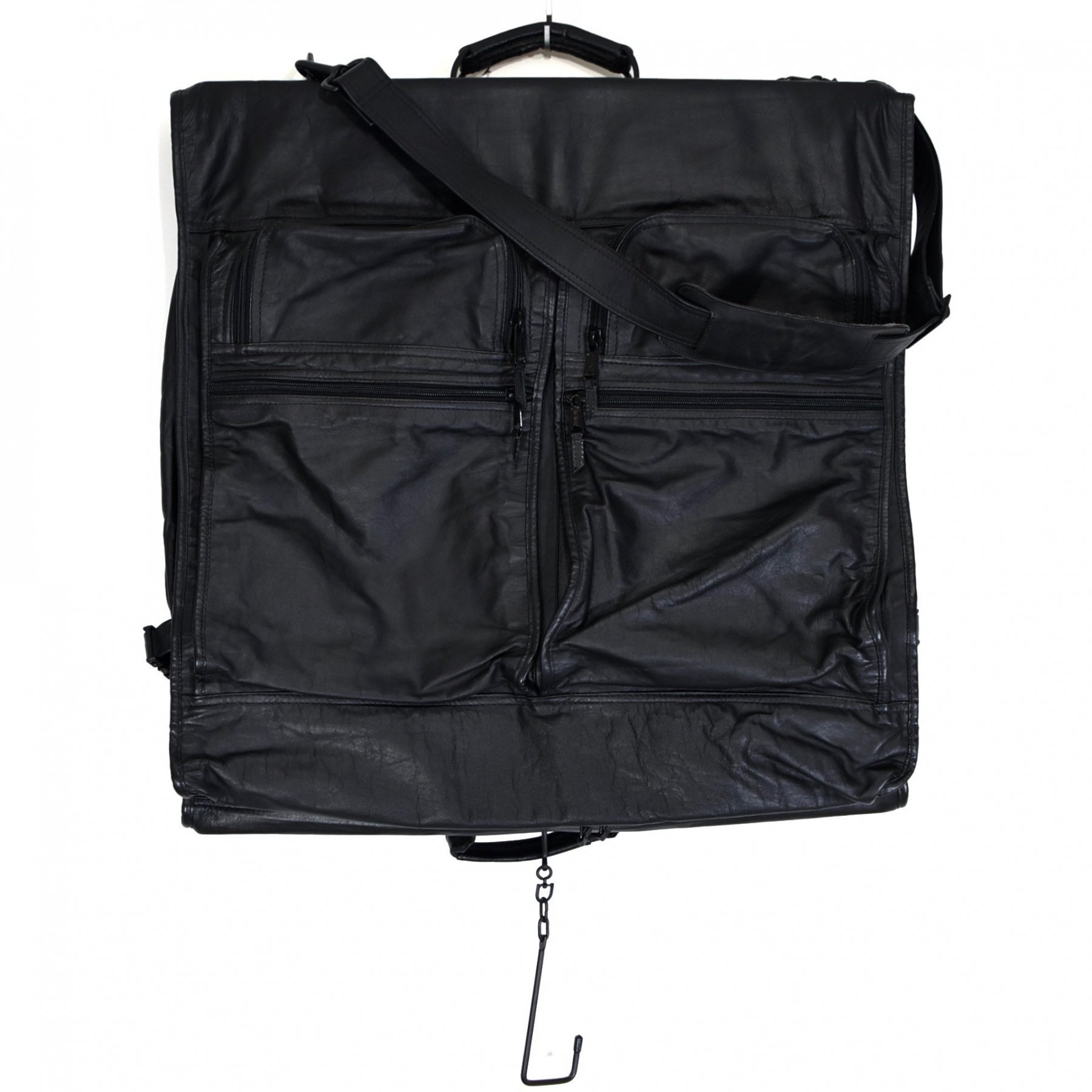 1980s TUMI Leather garment bag MADE IN COLUMBIA Black