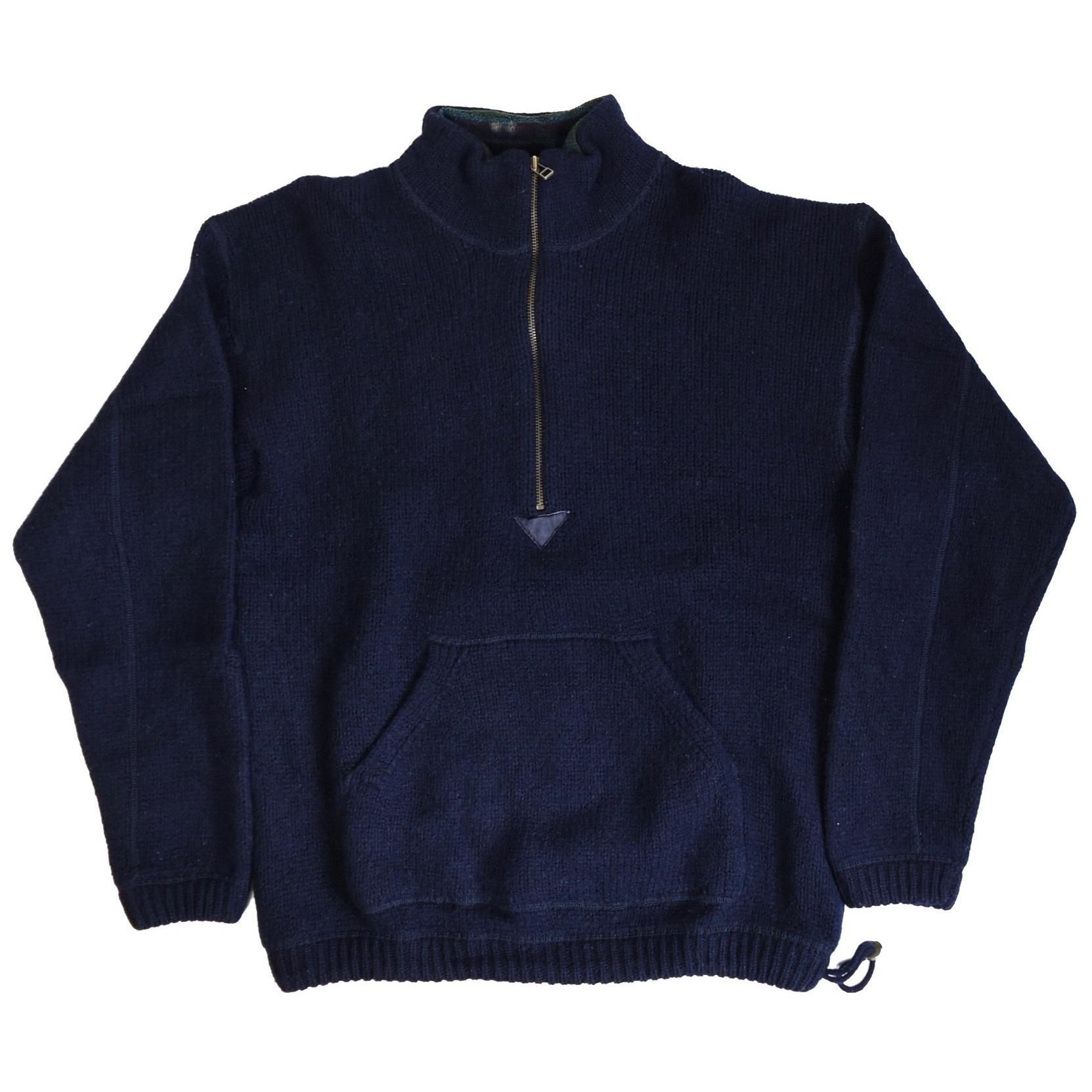 1990s L.L.Bean Wool knit pullover L MADE IN HONG KONG Navy