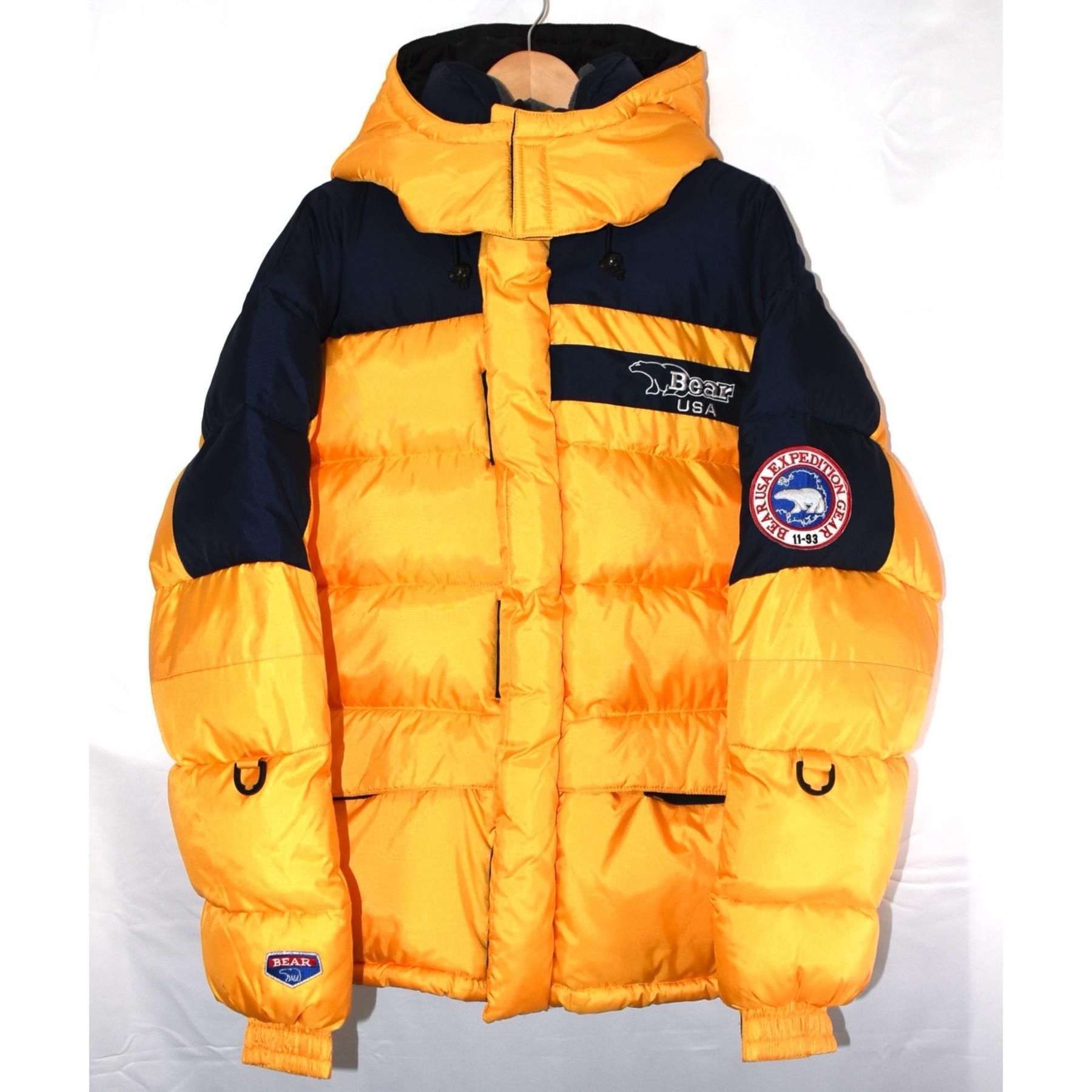 1990s BEAR USA EXPEDITION Down jacket hoodie M Yellow