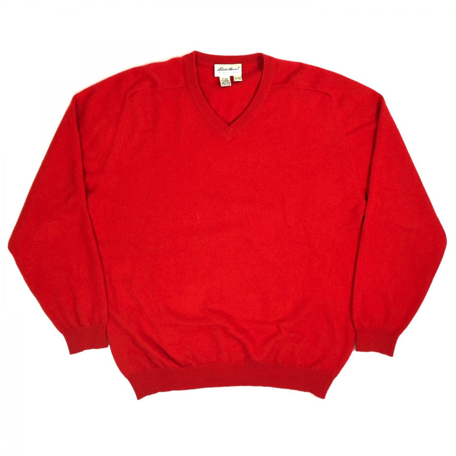 1990s EDDIE BAUER Cashmere wool knit sweater XL Red