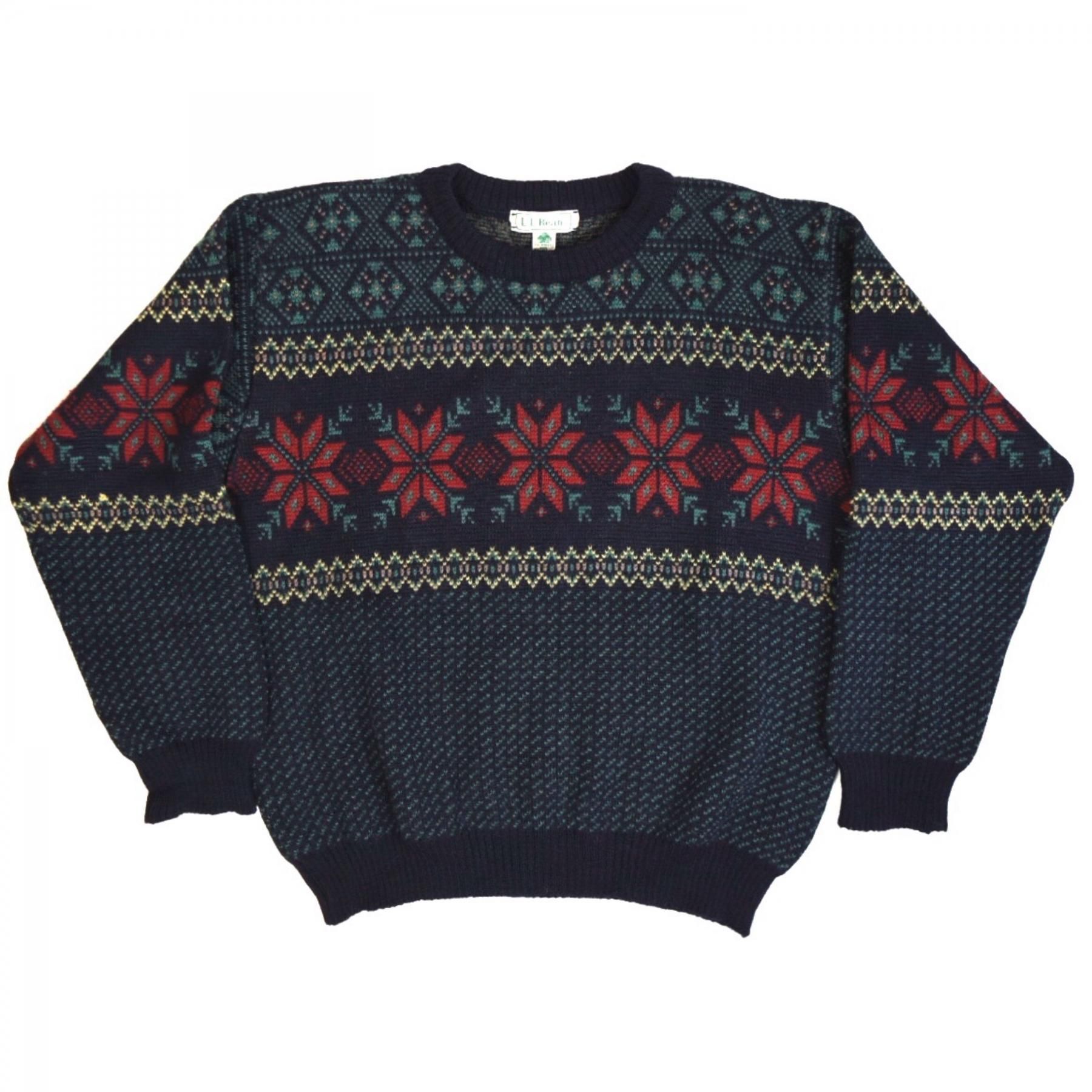 1980s L.L.Bean Snow Knit sweater Navy M