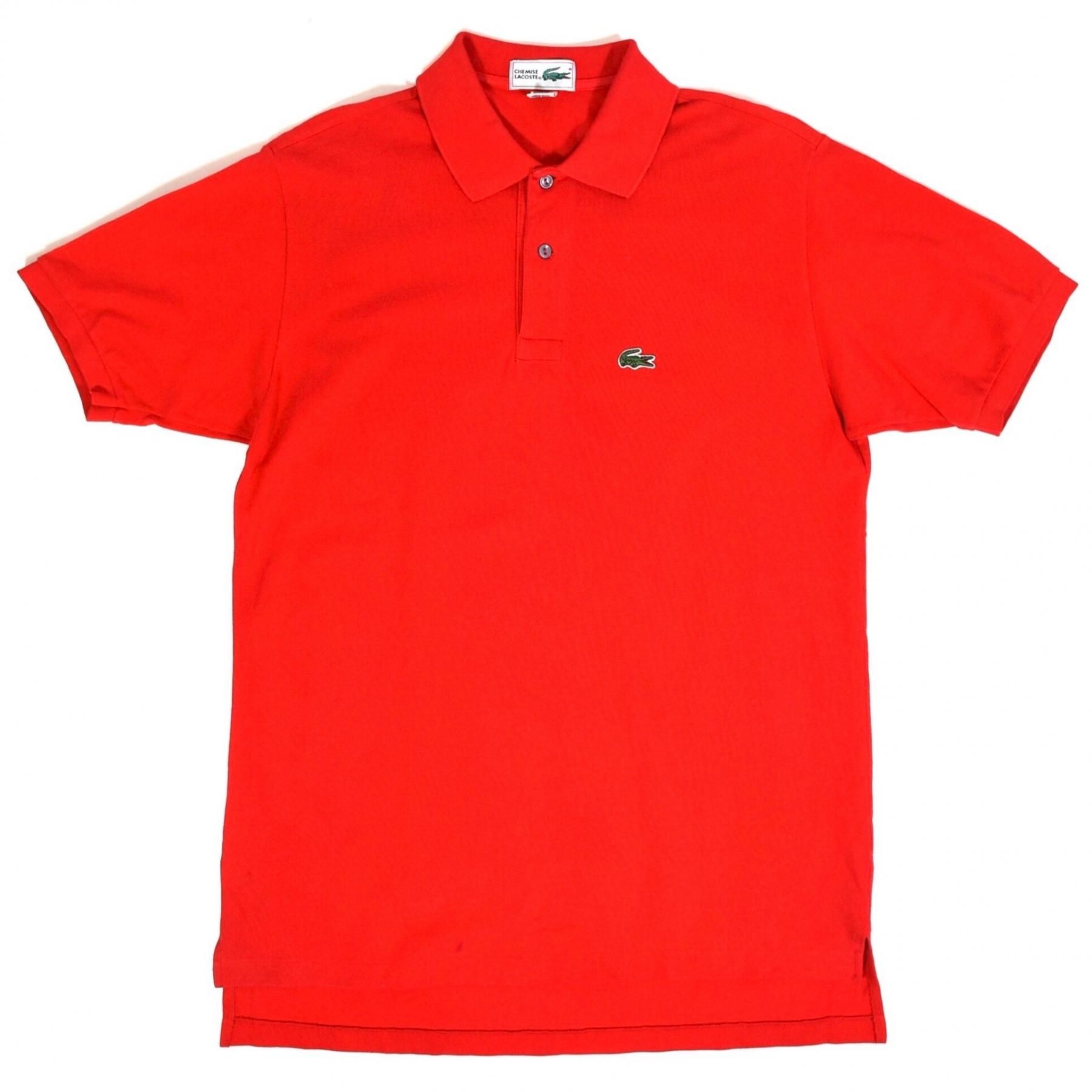 1980s LACOSTE Polo shirts M MADE IN USA Red