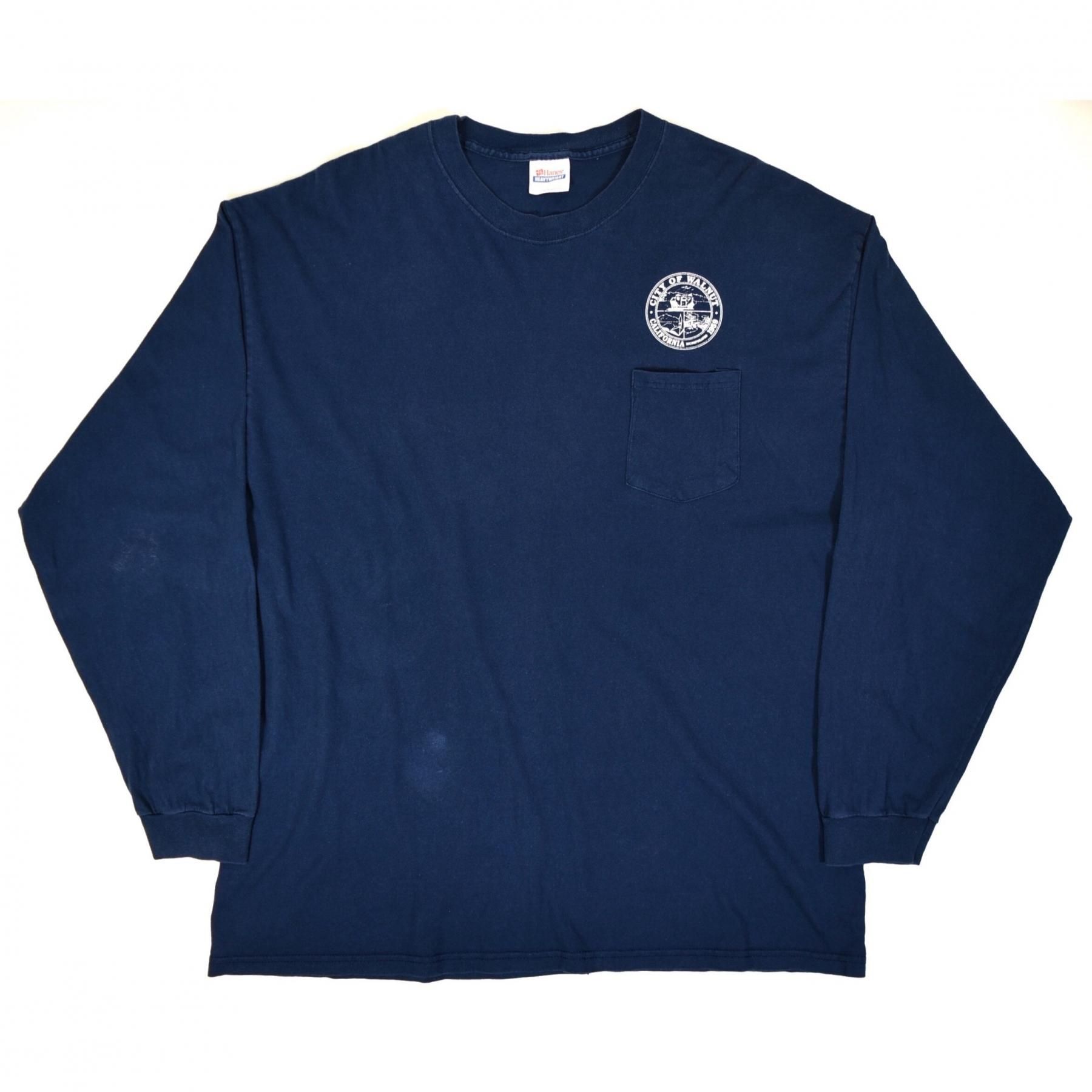1990s CALIFORNIA CITY OF WALNUT L/S Tee XXL Navy
