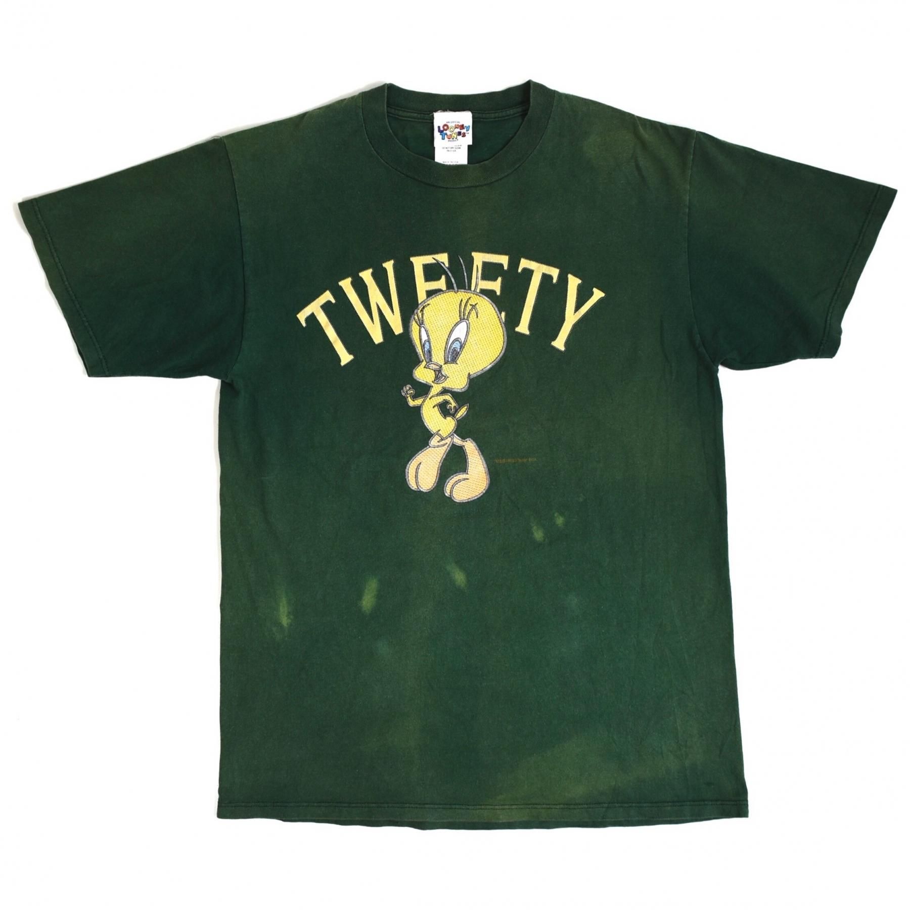 1995 TWEETY Cotton Tee L MADE IN USA Green