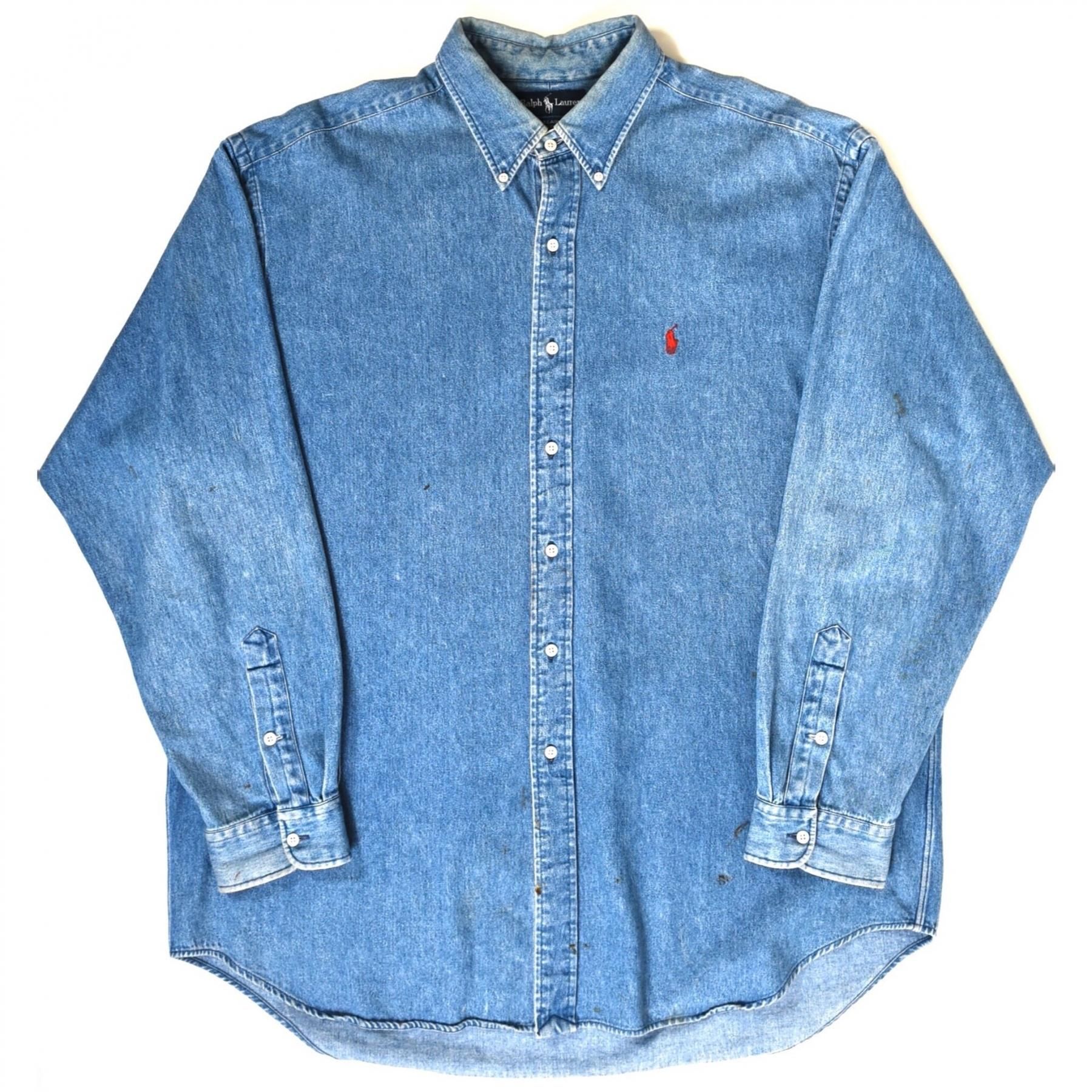 1990s RALPH LAUREN 'BLAIRE' Denim shirt XL