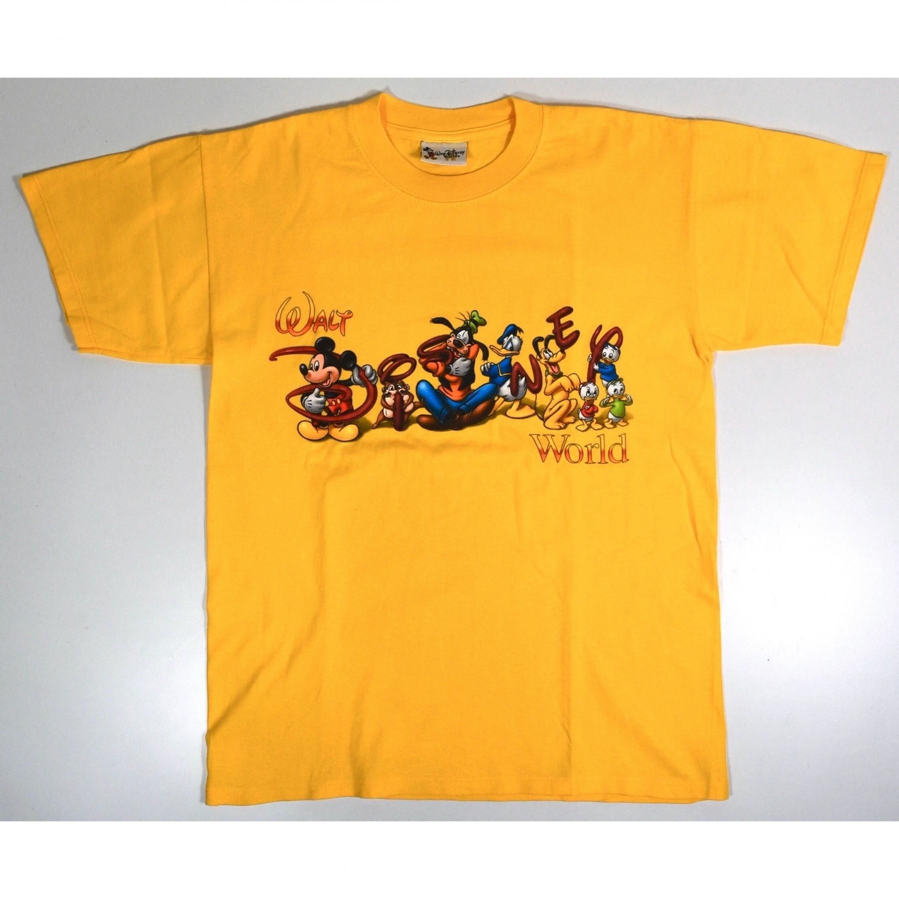 1990-2000s WALT DISNEY WORLD Tee L Yellow