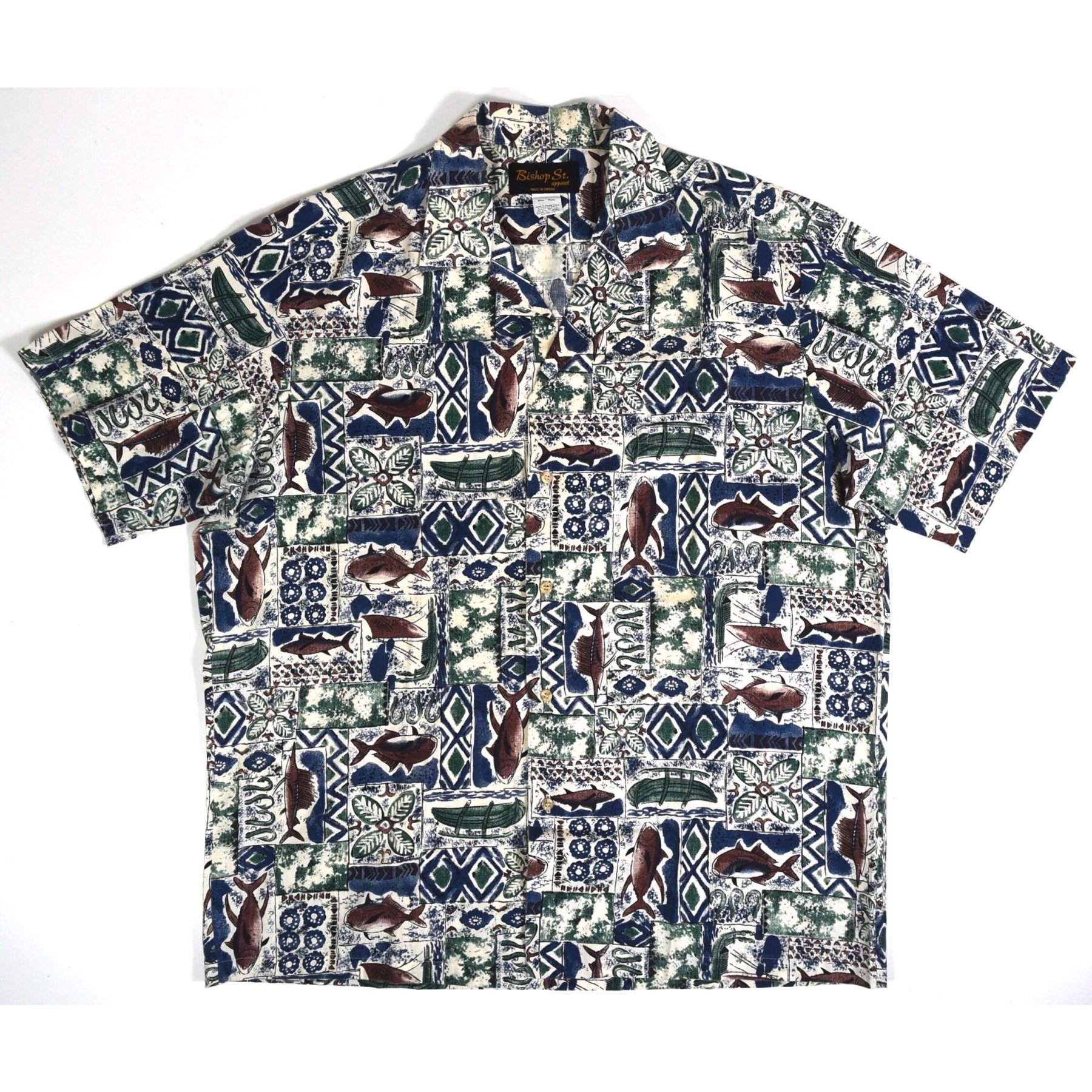 1990s BISHOP ST. Hawaiian shirts XL MADE IN HAWAII USA