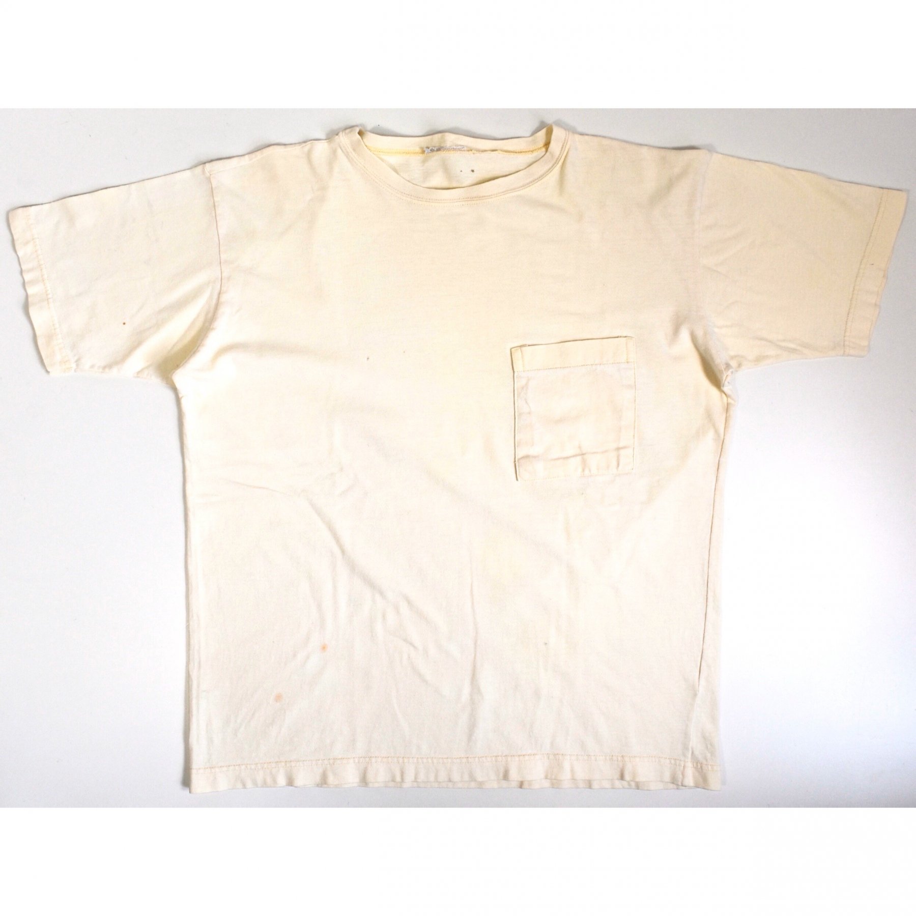 1980-90s UNKNOWN OLD Tee L-XL Ivory