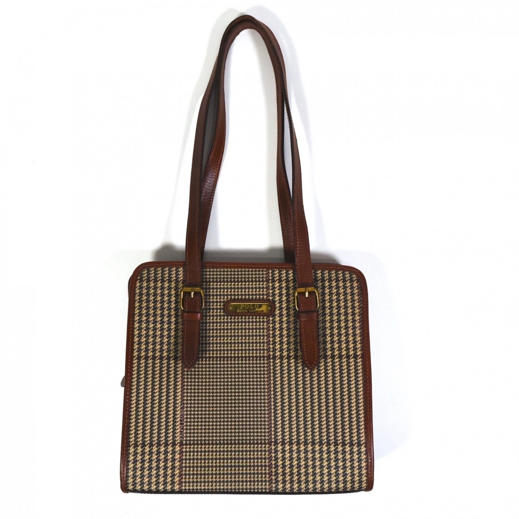 1990s Polo Ralph Lauren Leather tote bag Brown
