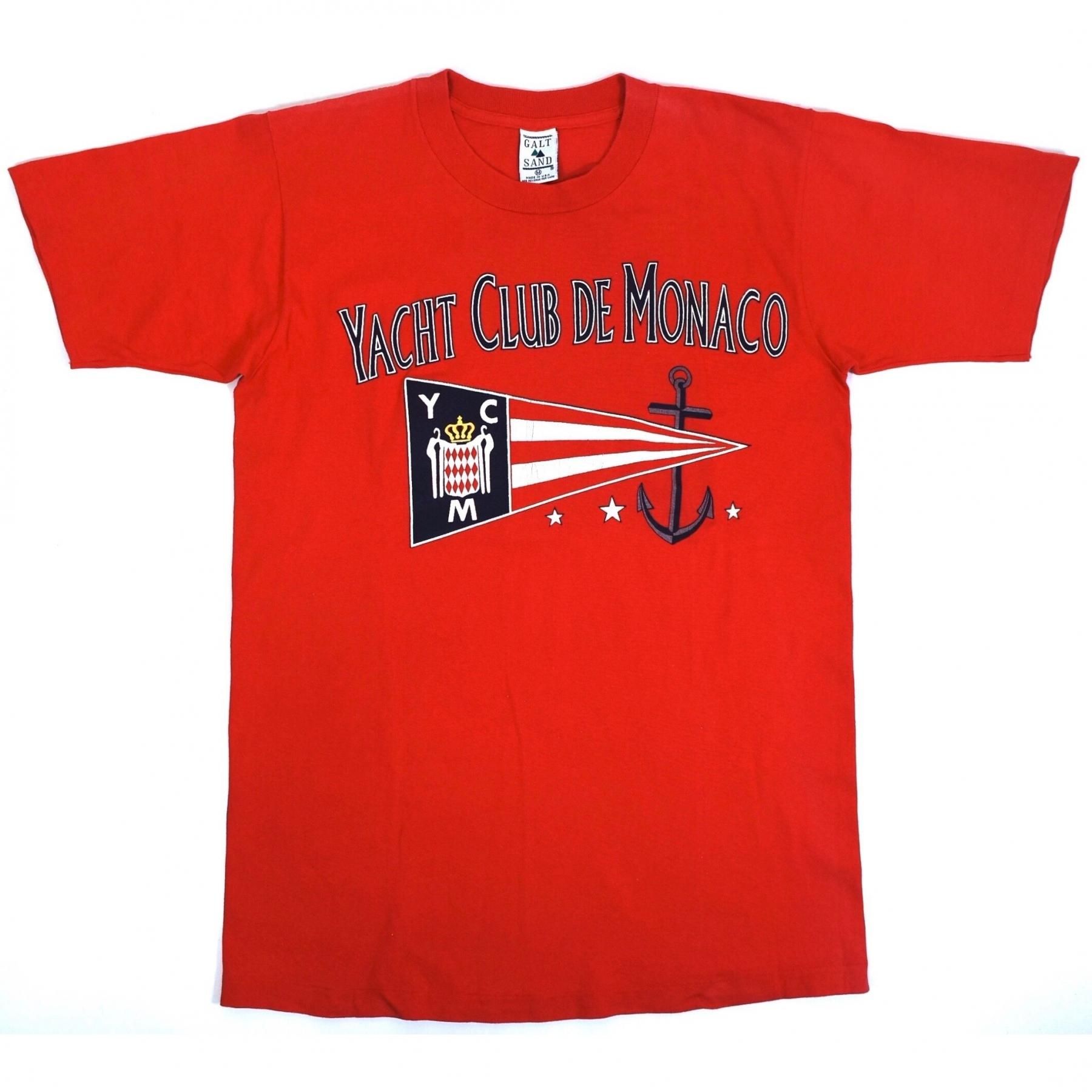 1990s YACHT CLUB DE MONACO S/S Cotton Tee M MADE IN USA Red
