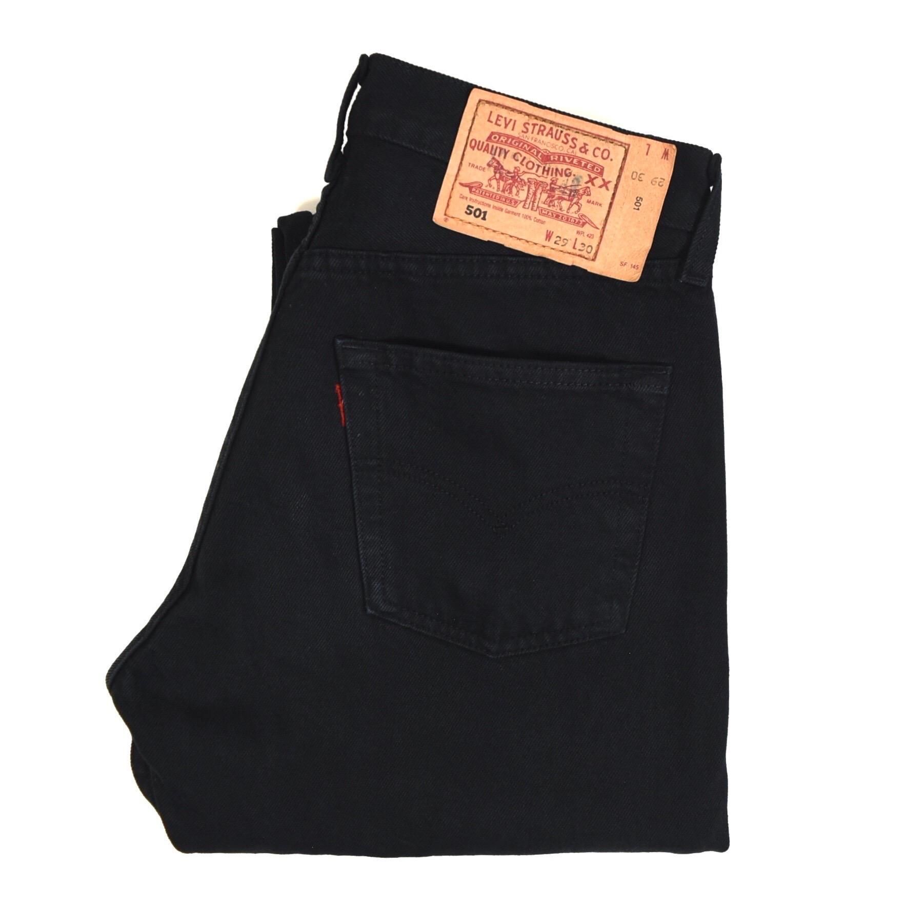 1990s EURO LEVI'S 501 W29 L30 MADE IN TURKEY Black