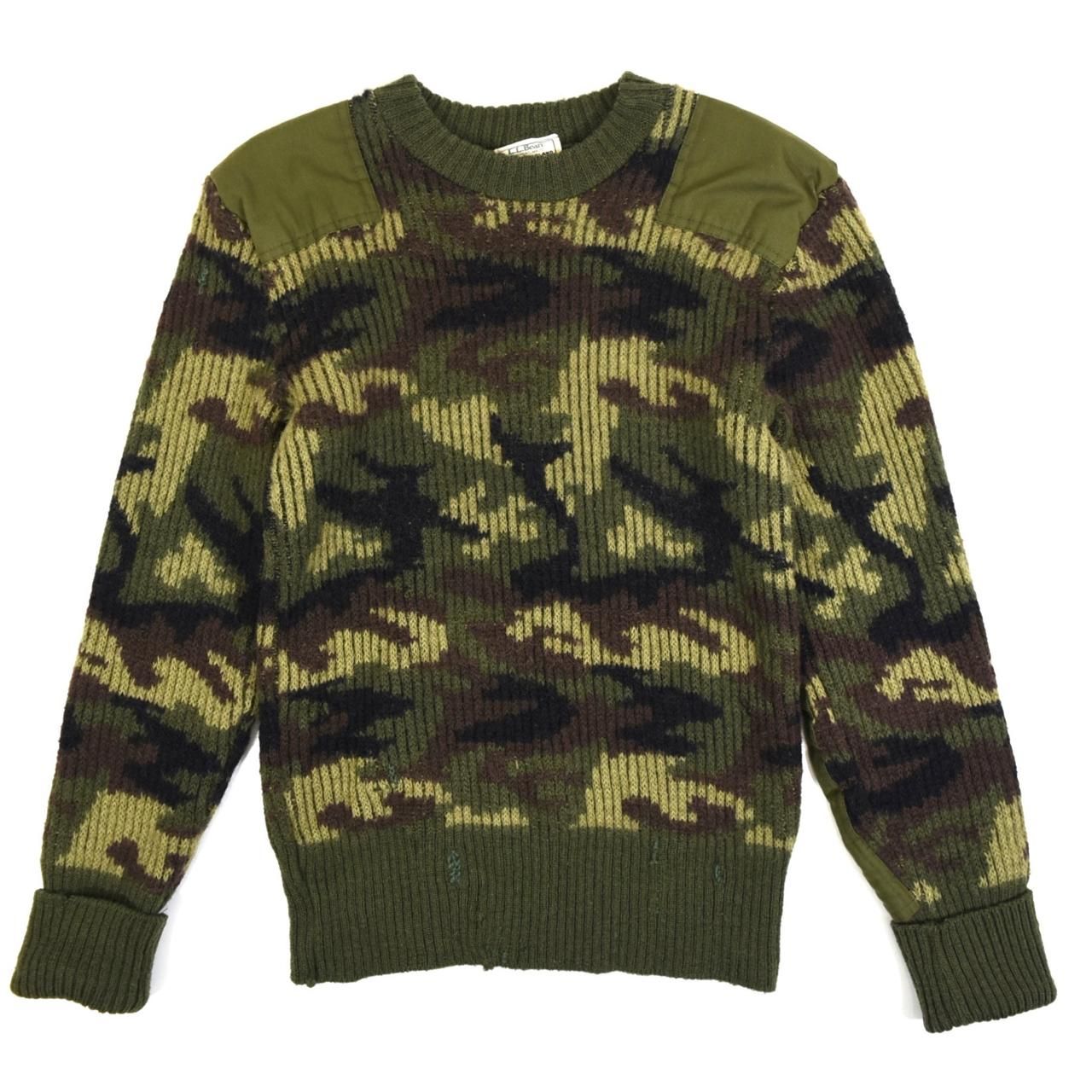 1980s L.L.Bean Knit sweater L MADE IN ENGLAND Camo