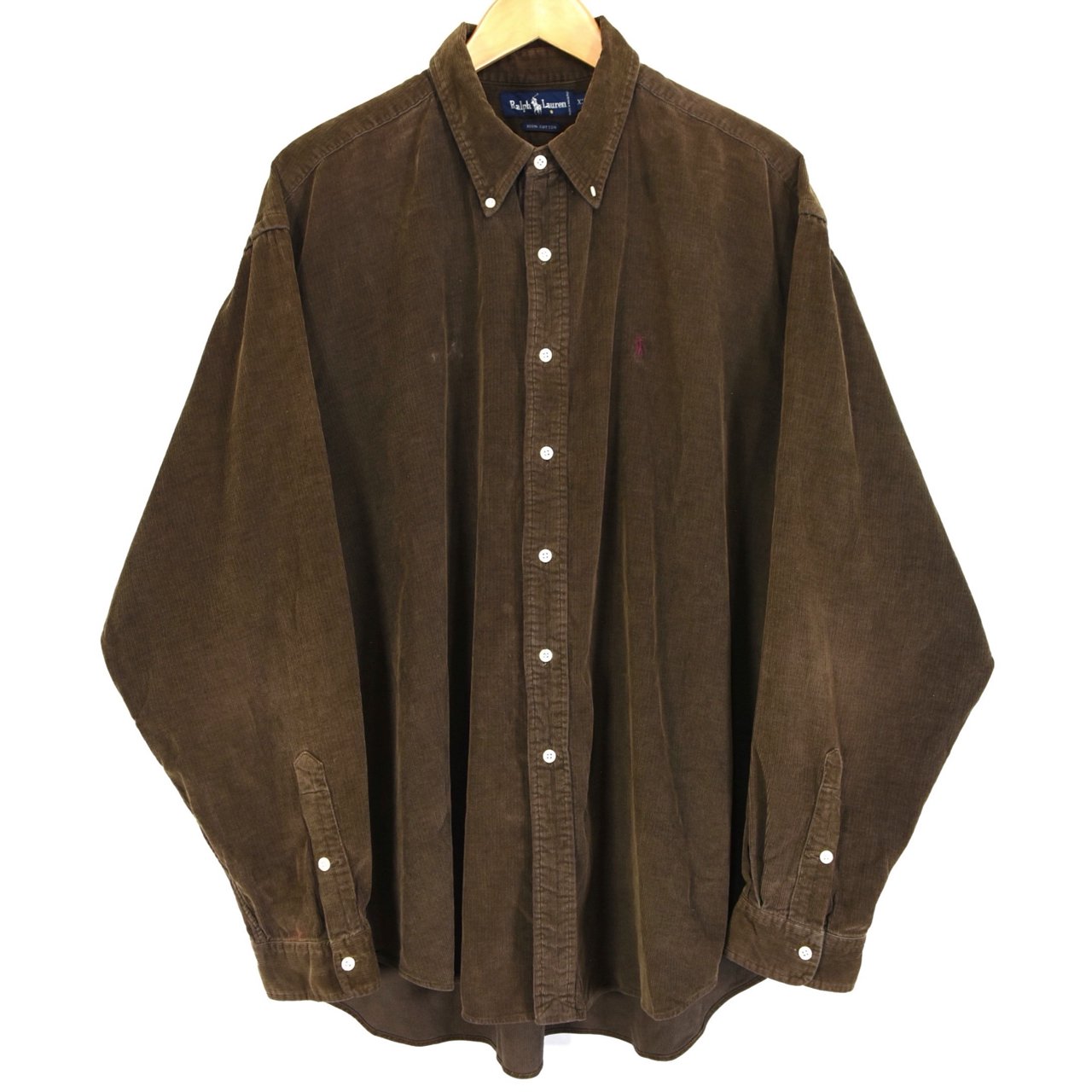 1990s Ralph Lauren L/S Corduroy shirts XXL Brown