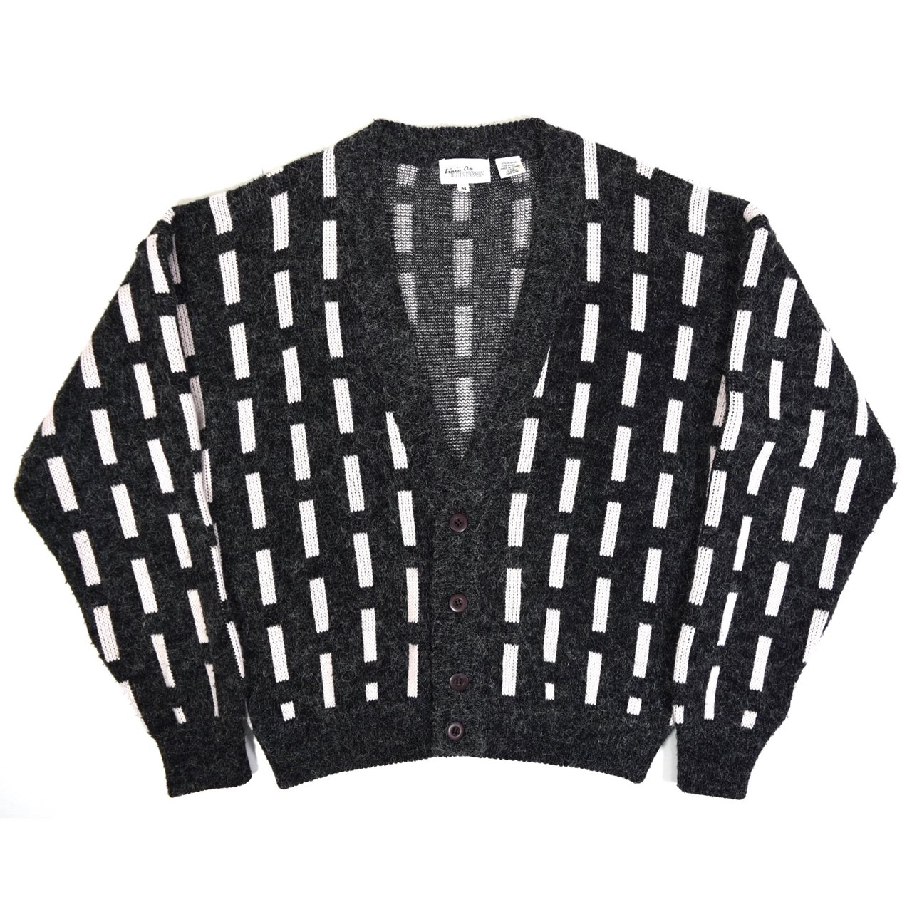 1990s THE EDGE Mohair type knit cardigan M Black