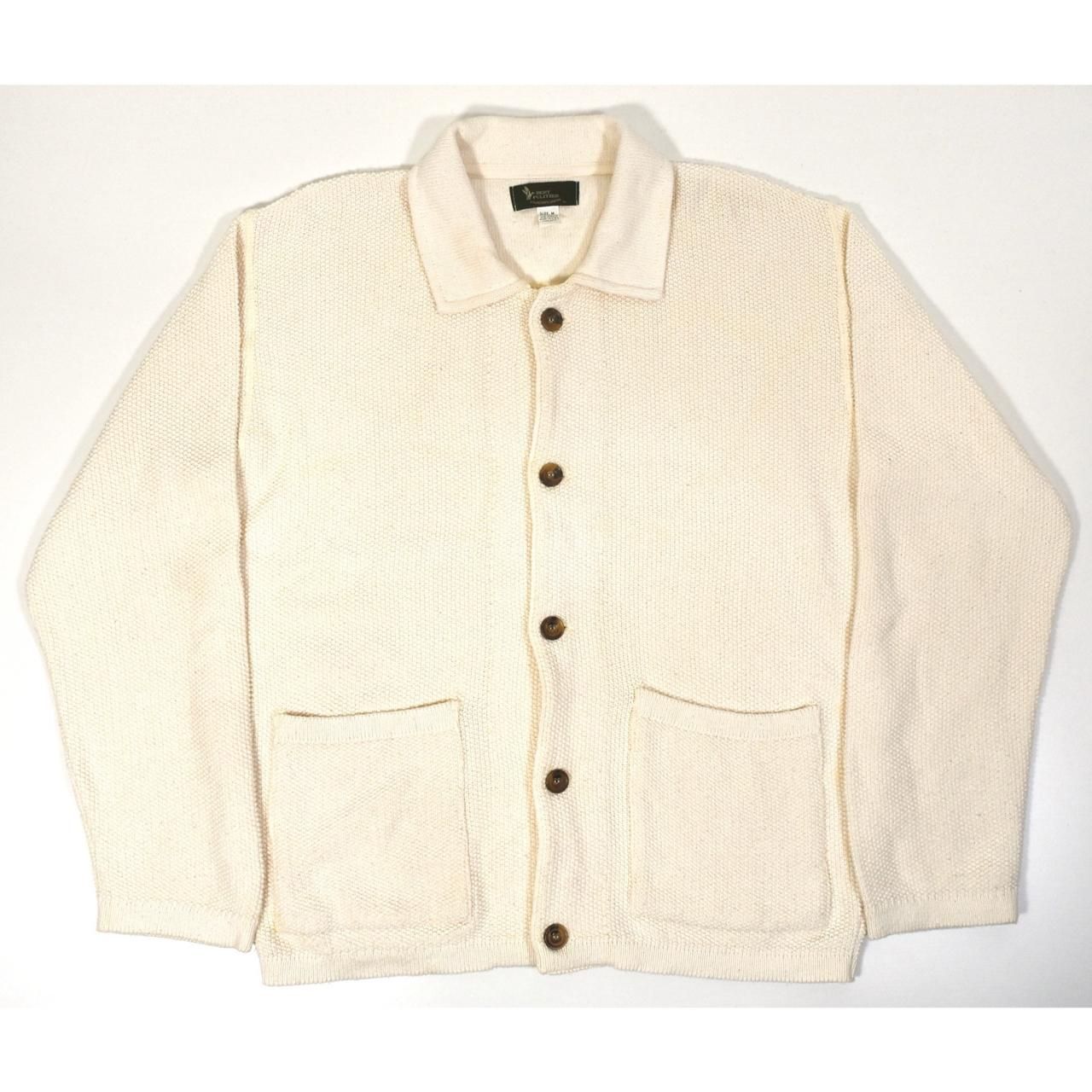 1990s BERT PULITZER Knit jacket M(L〜XL) MADE IN USA Ivory