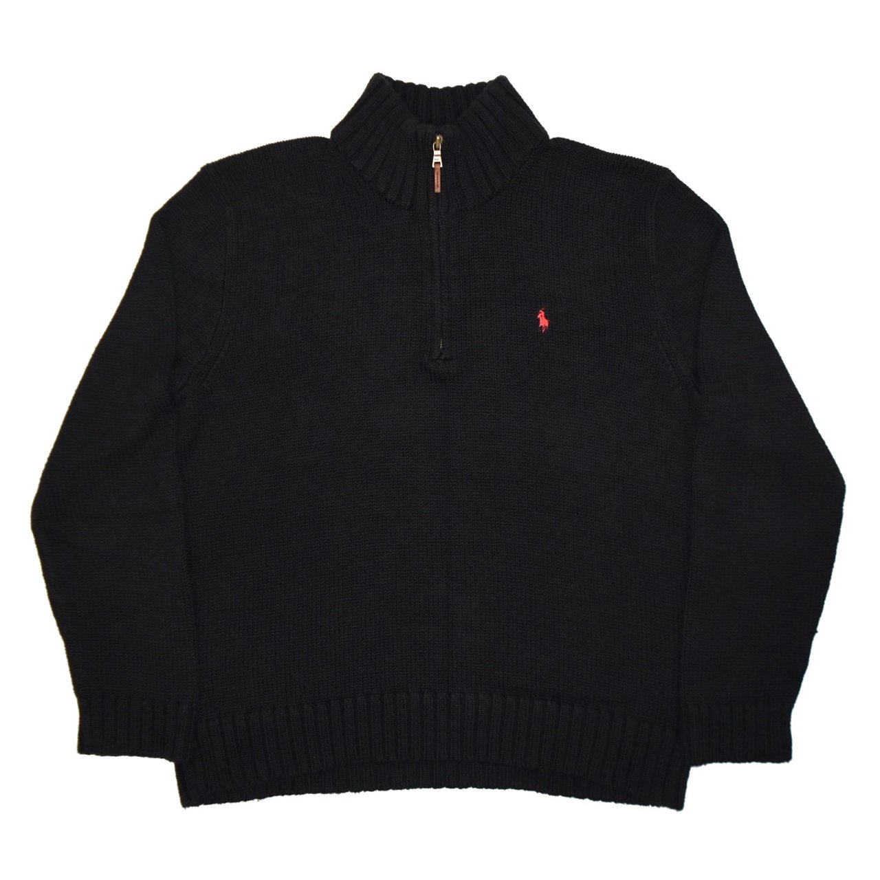 1990-2000s Polo Ralph Lauren Cotton knit pullover XL Black