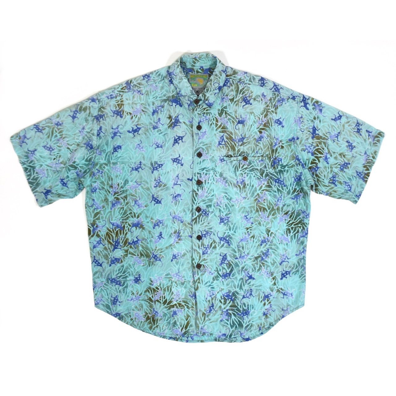 1990s MUTIARA ART Rayon shirts L〜XL Lizord