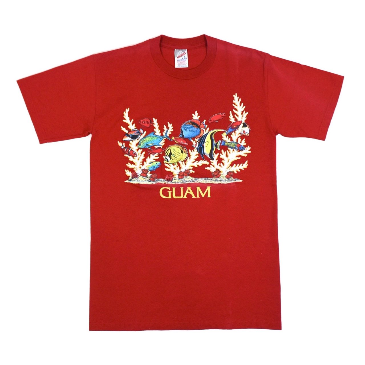 1990s JERZEES GUAM S/S Tee S Red