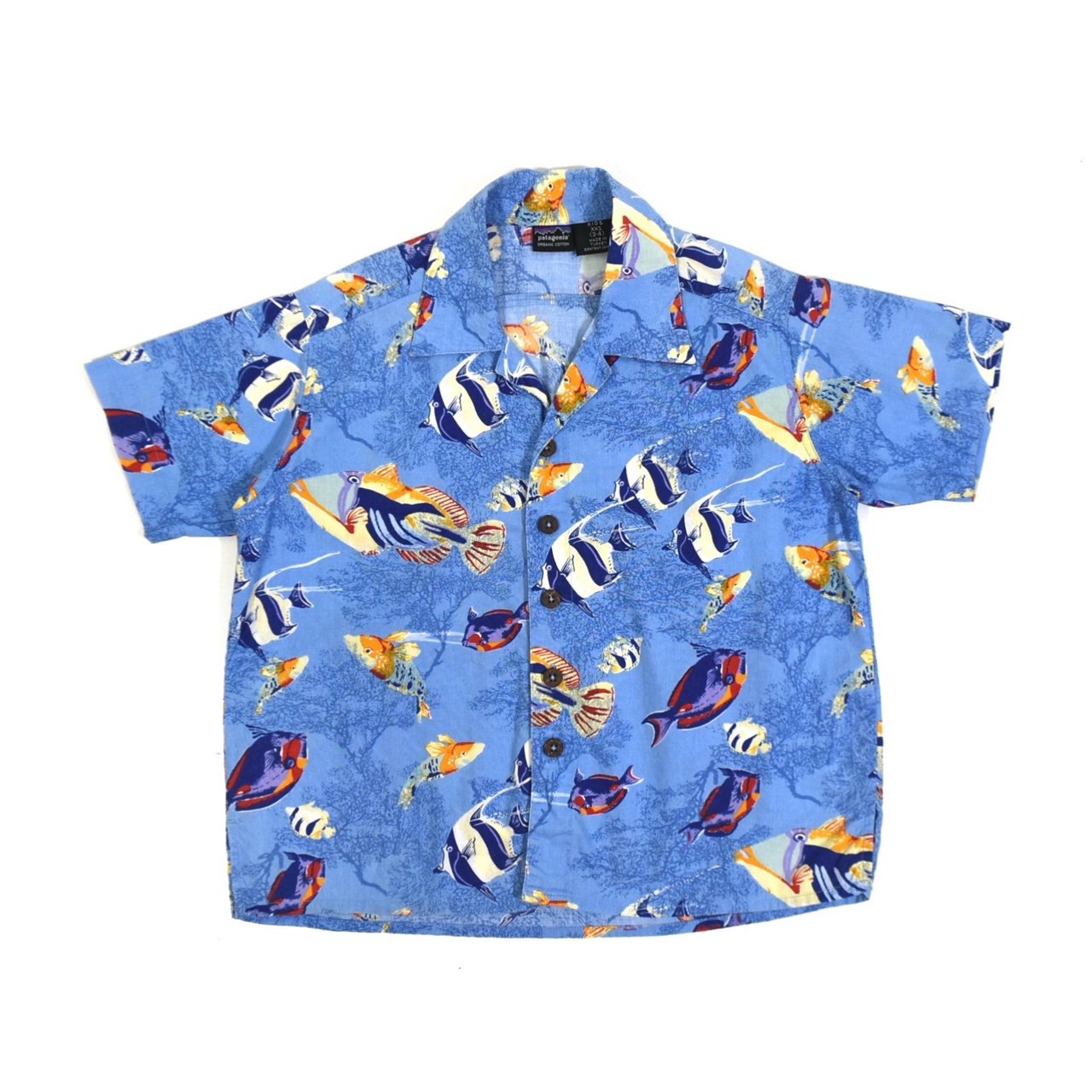 2003 PATAGONIA S/S Cotton shirts Kid's XXS Fish