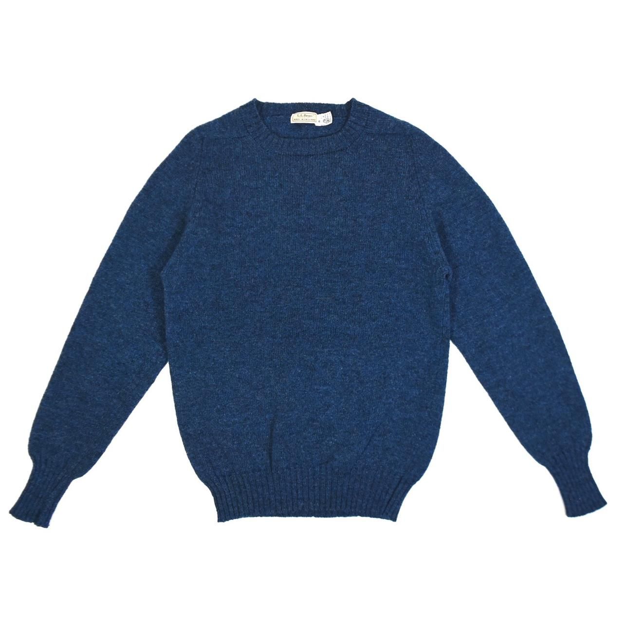 1980s L.L.Bean Wool knit sweater MADE IN ENGLAND M Navy
