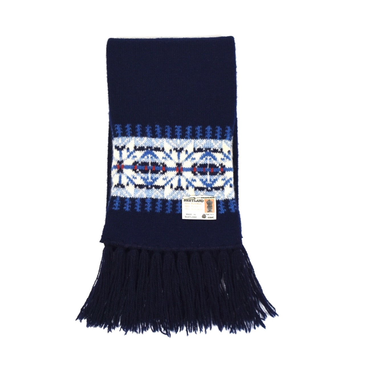 1970s SHETLAND Wool scarf MADE IN SCOTLAND