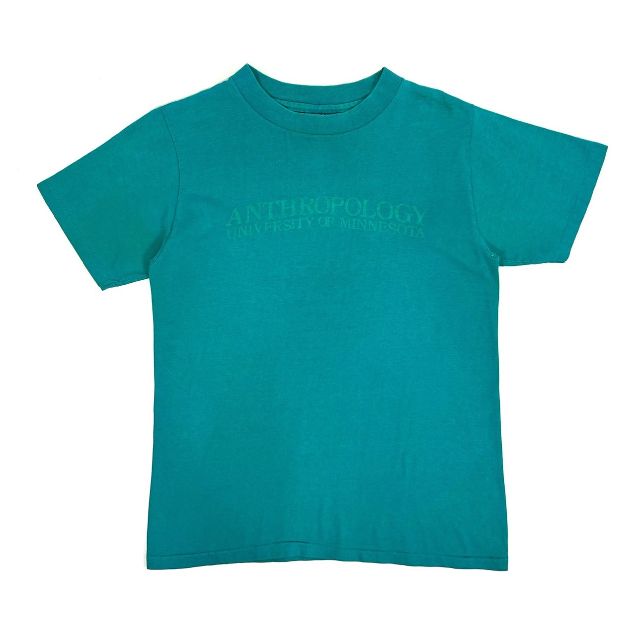 1990s CHAMPION S/S Tee L(S〜M) MADE IN USA Turquoise green