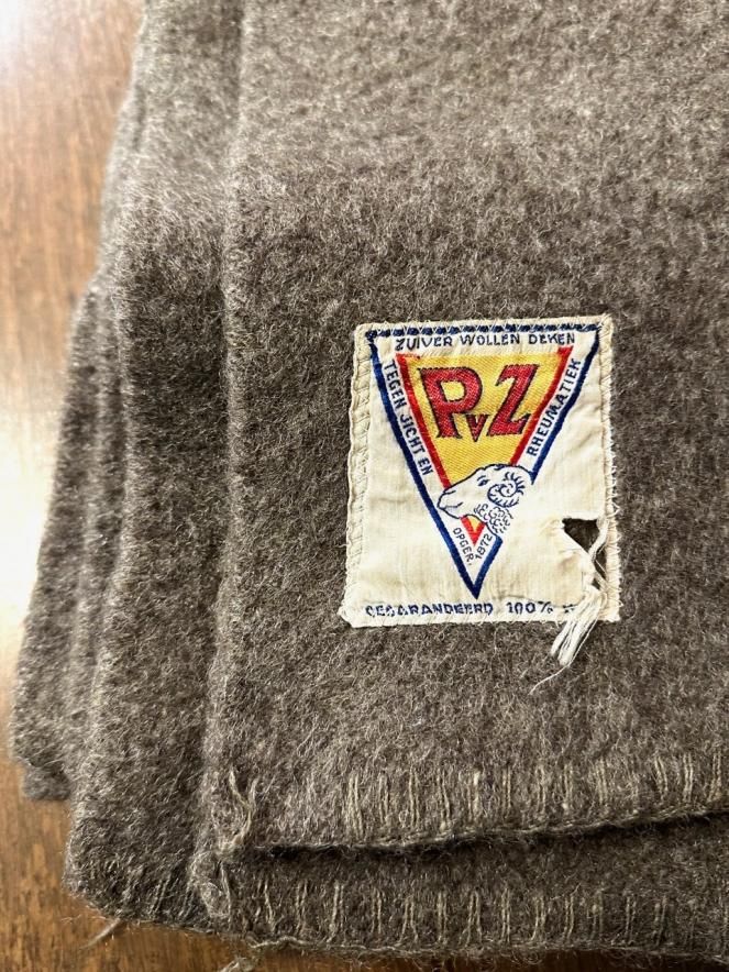 1920-30s ZUIVER WOLLEN DEKEN Big size Wool Blanket 192×140cm 1920-30s ZUIVER WOLLEN DEKEN Big size Wool Blanket 192×140cm