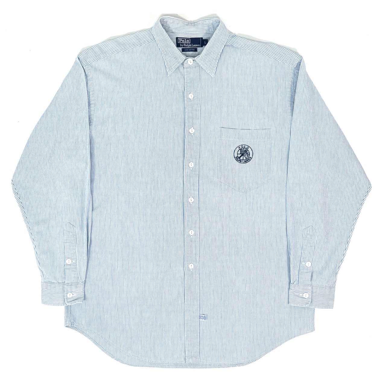 1990s Polo Ralph Lauren L/S cotton shirts L Stripe