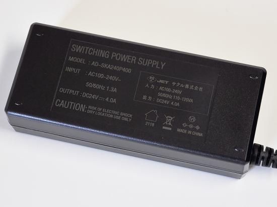 スイッチング式ACアダプター 24V 4A 最大出力96W 日本製電解 スイッチング式ACアダプター 24V 4A 最大出力96W 日本製電解