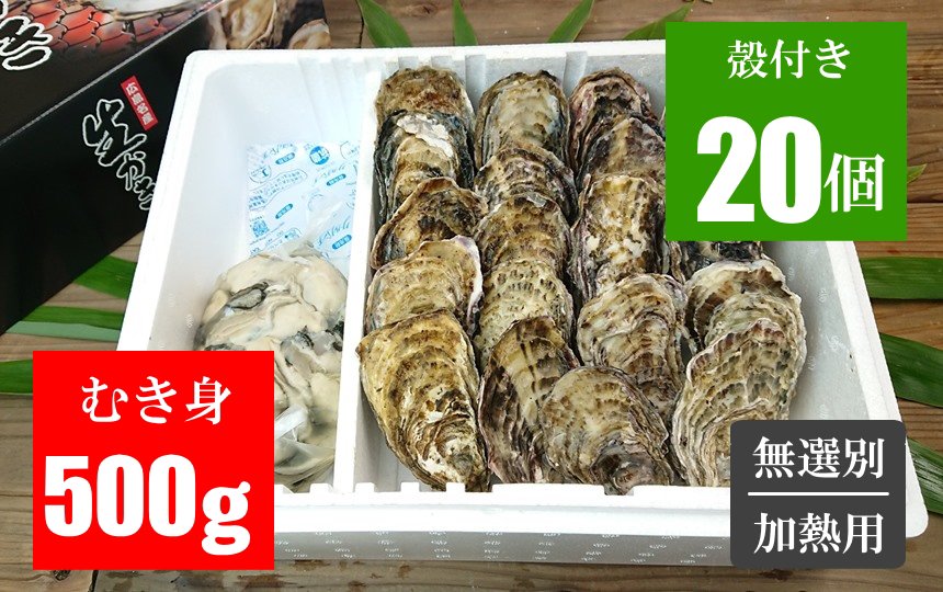 広島牡蠣 むき身500ｇ／殻付き２kgセット - 特選広島牡蠣の生産・通販