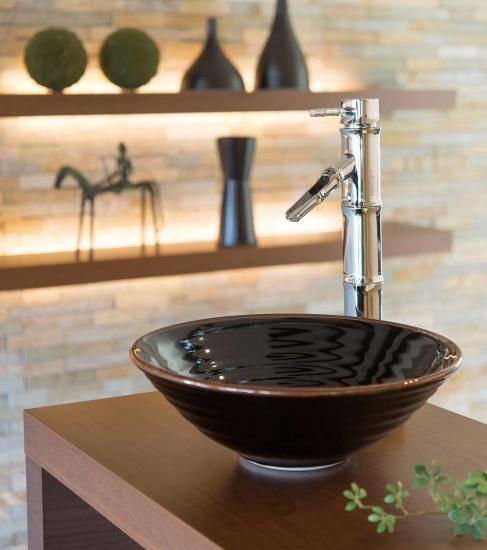 国産】磁器製洗面ボウル（埋め込み・置き型）沙羅天目S