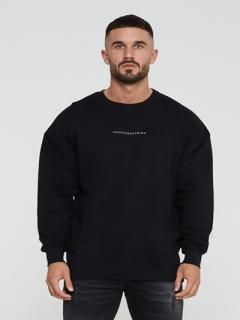 グッドフォーナッシング【GOOD FOR NOTHING】エッセンシャルオーバーサイズ ロゴ入り 長袖 スウェットシャツ ブラック メンズ