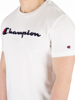チャンピオン【CHAMPION】ロゴ文字入り 半袖 セットアップ グラフィックTシャツ＆バミューダショートパンツ ホワイト メンズ
