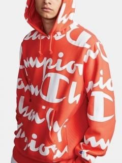 チャンピオン【CHAMPION】パーカーセットアップ C-Life ジャイアントロゴプリント入り メンズ グルーヴィーパパイヤ