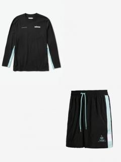 ダイアモンドサプライ 【Diamond Supply Co】プーマ コラボ セットアップ ロングTシャツ＆ショートパンツ ブラック メンズ