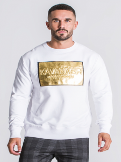Gianni Kavanagh【ジャンニカバナ】スウェットシャツ ゴールドロゴバッジ ホワイト