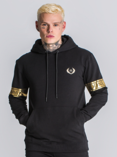 ROONE ROMAN【ルーンローマン】ロゴ入り デコ パーカーセットアップ ブラック×ゴールド