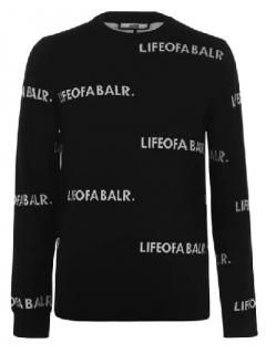 BALR.【ボーラー】ニットセーター  ALL OVER LIFEOFA ブラック