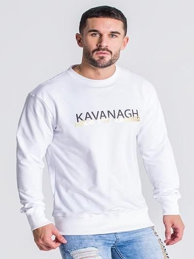 Gianni Kavanagh【ジャンニカバナ】ストリートアートデザイン ロゴ文字入り トレーナー ホワイト