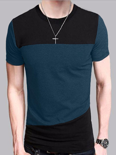 OtonaSpocon オリジナルセレクト パネルデザイン ポリエステル生地 スリムフィット クルーネック 半袖Tシャツ